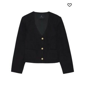 Anine Bing Black Blazer with Gold Buttons